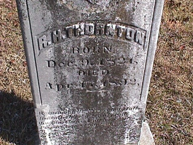 R. H. Thornton b. Dec 9, 1821 - d. April 17, 1892-