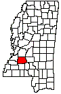 State of MS with Copiah in Red