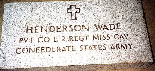 Wade Henderson confederate marker