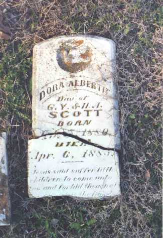 Dora Albertie Scott tombstone