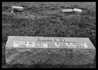 Belle W. & Sam A. Scott tombstone