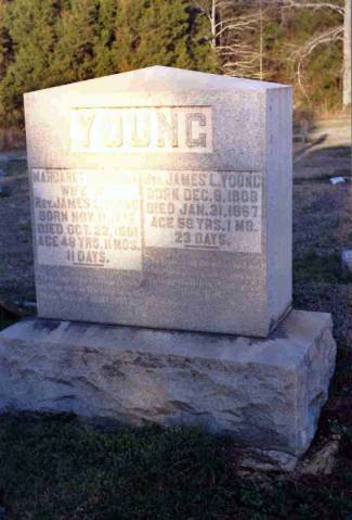 Rev. and Mrs. James L. Young tombstone