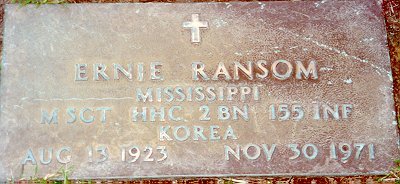 Ernie Ransom grave marker