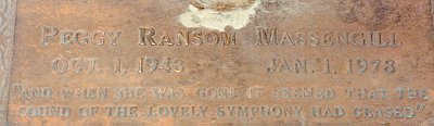 Peggy Ransom Massengill grave marker