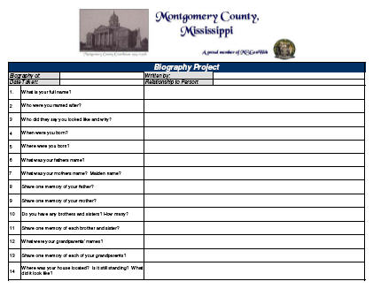 Biography Questionnaire