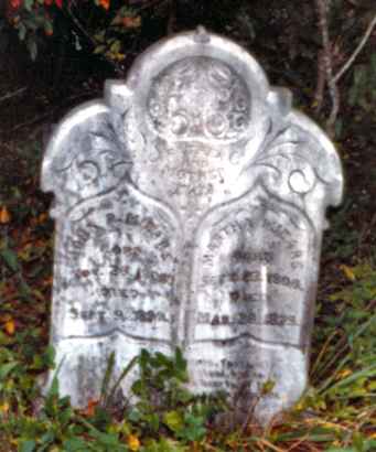 Grave marker of John and Martha Miears, Pontotoc County,Mississippi