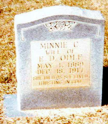 Minnie Coleman Odle Headstone