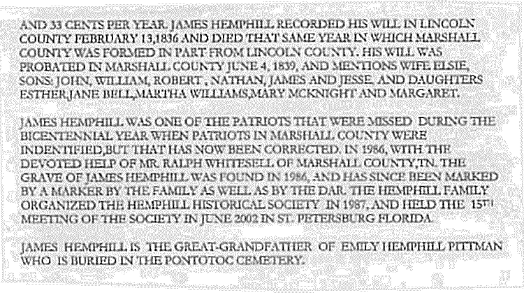 Image of document &quot;James Hemphill, Soldier of the American Revolution