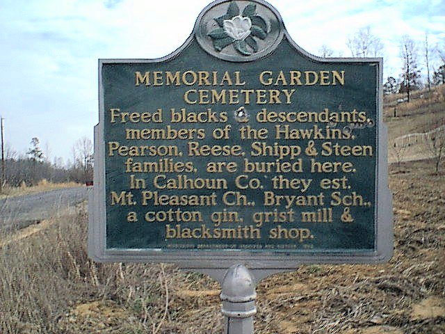 Historical sign at the Steen Cemetery, northern Calhoun County, MS.