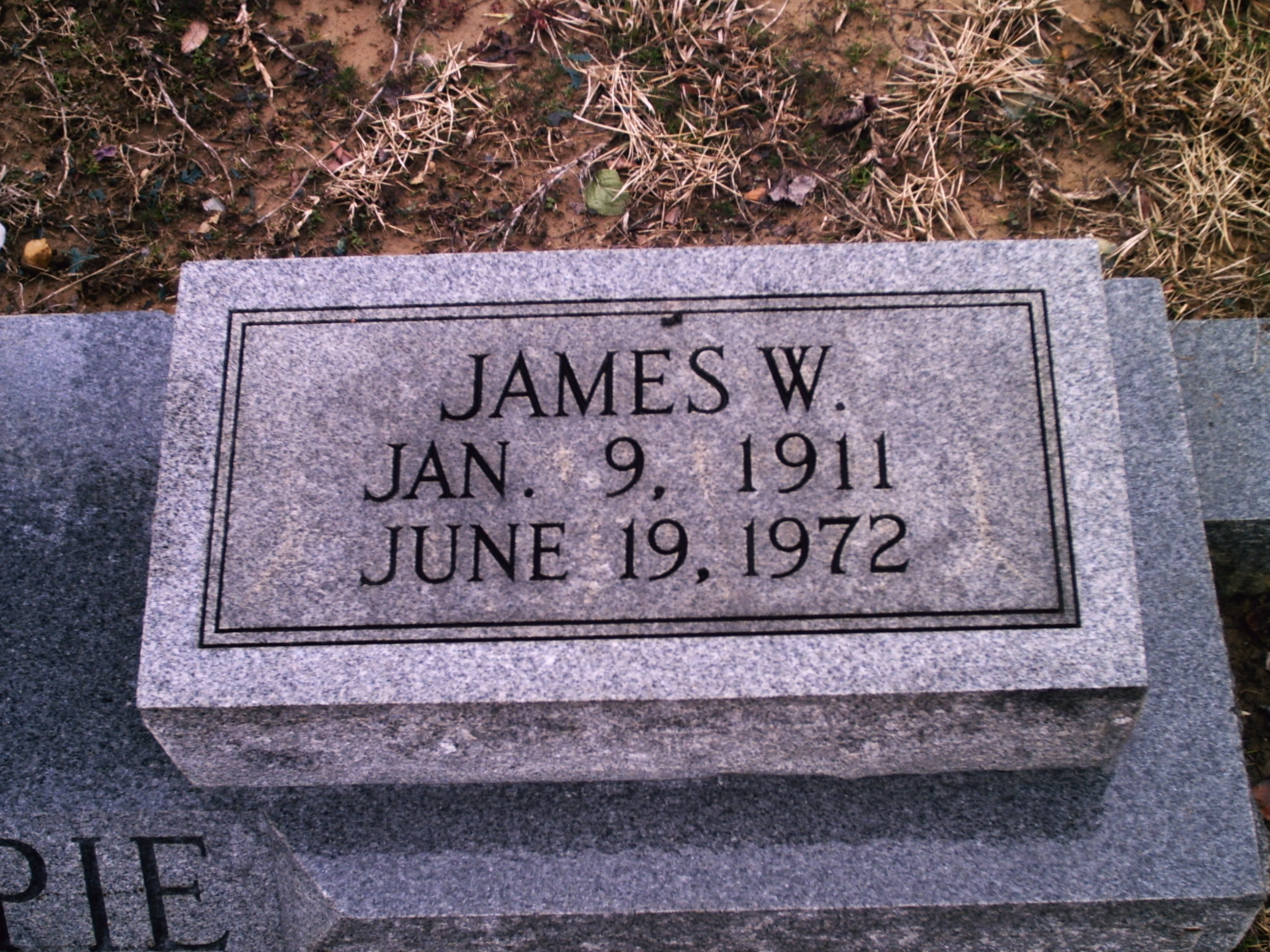 Photo of James W. Gillespie’s Tombstone